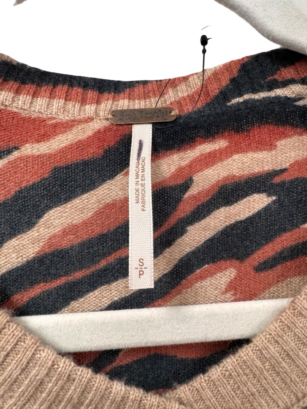 Free People Tiger Stripe Cashmere Blend Knit Cardigan Small - Picture 2 of 7